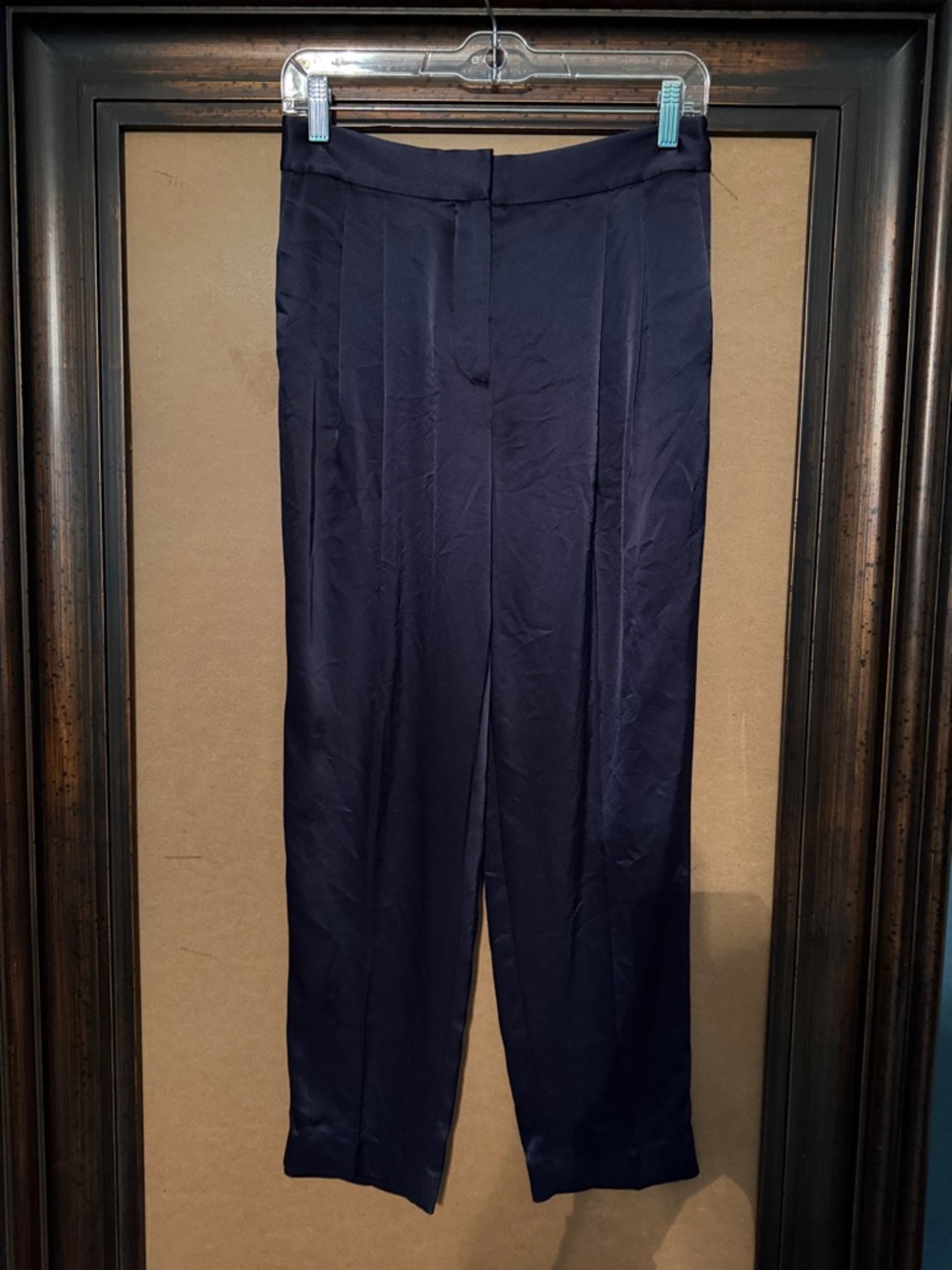 Babaton Vogue Satin High Rise Trouser Navy